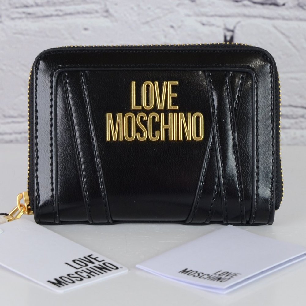 LOVE MOSCHINO Nappa Black Zip Wallet